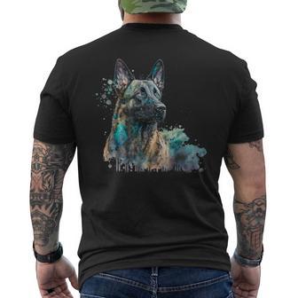 Aquarell Splash Dutchie Hollandse Herder Dutch Shepherd T-Shirt mit Rückendruck - Geschenkecke