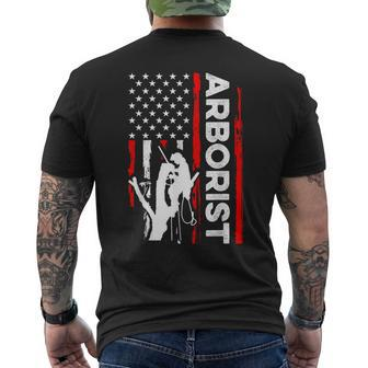 Arborist Dad Father's Day Patriotic Usa American Flag Men's T-shirt Back Print - Thegiftio UK