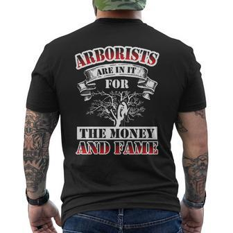 Arborist Money And Tree Surgeon Arboriculturist Men's T-shirt Back Print | Mazezy