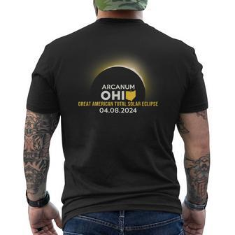 Arcanum Oh Ohio Total Solar Eclipse 2024 Men's T-shirt Back Print | Mazezy