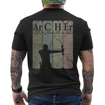Archer Periodic Table Elements Bow Hunting Archery Vintage Men's T-shirt Back Print | Mazezy