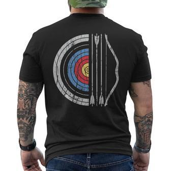 Archery Target Bow And Arrow Vintage Archer Men's T-shirt Back Print | Mazezy
