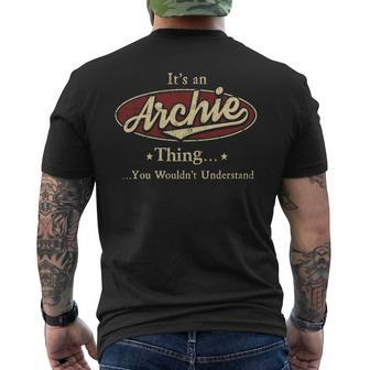 Archie Shirt Personalized Name T Shirt Name Print T Shirts Shirts With Name Archie Mens Back Print T-shirt - Thegiftio UK