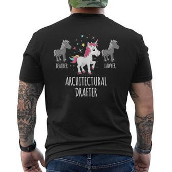 Architectural Drafter Unicorn Profession Gag Men's T-shirt Back Print - Monsterry UK