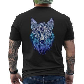Arctic Fox Antarctica Ornaments Animal Fox Tribal Face Men's T-shirt Back Print - Monsterry