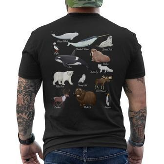 Arctic Wildlife Tundra Ecosystem Animal Names For Education Men's T-shirt Back Print - Thegiftio UK