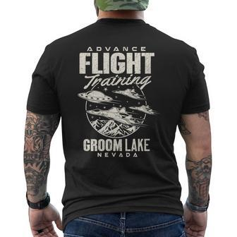 Area 51 Ufo Groom Lake Advance Flight Training T Men's T-shirt Back Print - Monsterry