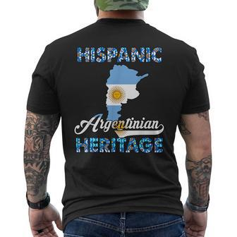Argentina Flag National Hispanic Heritage Month Argentinian Men's T-shirt Back Print - Monsterry