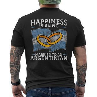 Argentinian Marriage Argentina Roots Heritage Married Men's T-shirt Back Print - Monsterry AU