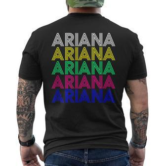 Ariana Personalized First Name Retro Vintage Style Men's T-shirt Back Print - Seseable
