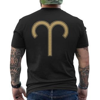 Aries Astrological Symbol Ram Zodiac Sign Men's T-shirt Back Print | Mazezy AU