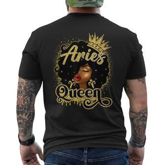 Aries Queen Birthday Afro Natural Hair Black Women Men's T-shirt Back Print - Monsterry DE