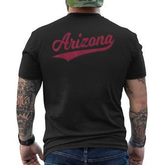 Arizona Varsity Script Classic Sports Jersey State Flag Men's T-shirt Back Print - Thegiftio UK
