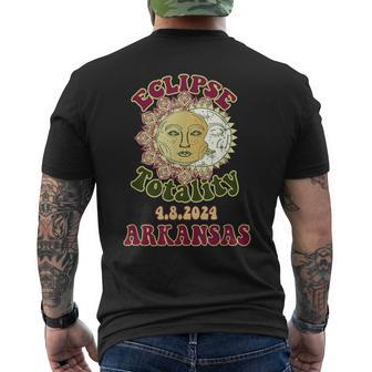 Arkansas Eclipse 2024 Totality Path Eclipse Retro Astronomy Men's T-shirt Back Print | Mazezy