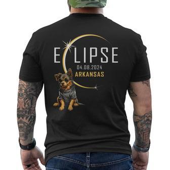 Arkansas Total Solar Eclipse 2024 Dog Glasses Totality Men's T-shirt Back Print | Mazezy