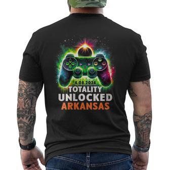 Arkansas Total Solar Eclipse 2024 Video Game Gamer Men's T-shirt Back Print - Thegiftio UK