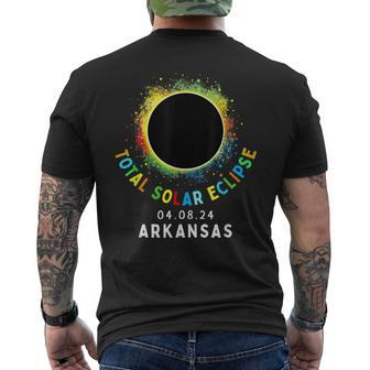 Arkansas Total Solar Eclipse Totality April 8 2024 Tie Dye Men's T-shirt Back Print | Mazezy