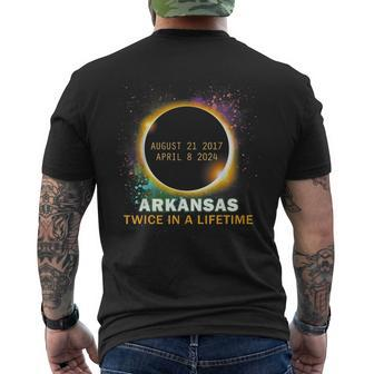 Arkansas Total Solar Eclipse Twice In A Lifetime 2024 Men's T-shirt Back Print | Mazezy