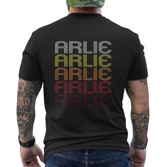Arlie Retro Wordmark Pattern Vintage Style Mens Back Print T-shirt - Seseable