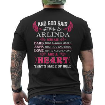 Arlinda Name And God Said Let There Be Arlinda Mens Back Print T-shirt - Seseable