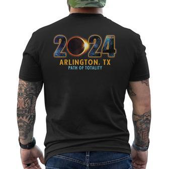 Arlington Texas Total Solar Eclipse 2024 Men's T-shirt Back Print | Mazezy