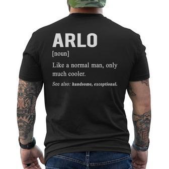 Arlo Name Arlo Definition Mens Back Print T-shirt - Thegiftio UK