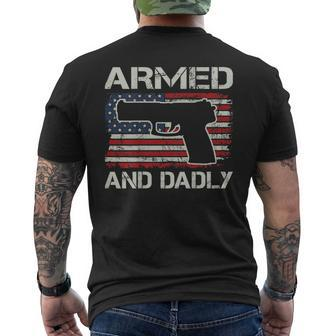 Armed And Dadly Fathers Day Gun Owner Dad On Back Men's T-shirt Back Print - Monsterry AU
