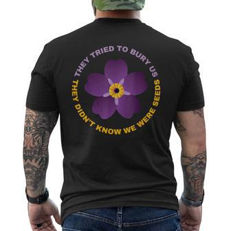 Armenia Armenian Genocide 1915 Purple Forget Me Not Flower Men's T-shirt Back Print - Monsterry