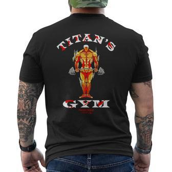 Armored Titan Gym Mens Back Print T-shirt | Mazezy