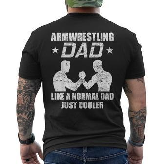 Armwrestling Dad Arm Wrestler Strength Sports Arm Wrestling Dad Men's T-shirt Back Print - Monsterry UK