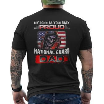 Army Dad My Son Has Your Back Proud National Guard Dad Mens Back Print T-shirt | Mazezy CA