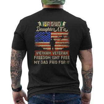 Army Military Navy Proud Daughter Of A Vietnam Veteran Mens Back Print T-shirt | Mazezy