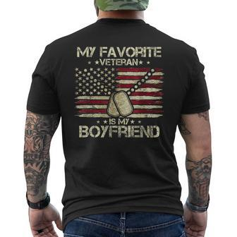 Army Veterans Day My Favorite Veteran Is My Boyfriend Men's T-shirt Back Print | Seseable UK