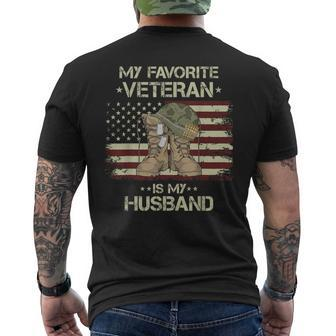 Army Veterans Day My Favorite Veteran Is My Husband Men's T-shirt Back Print | Seseable UK