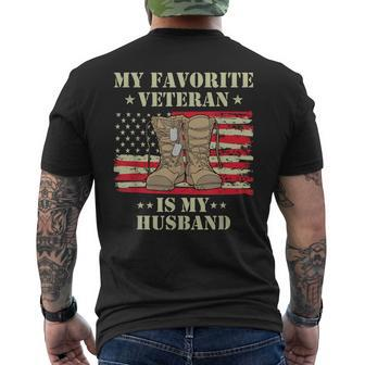 Army Veterans Day My Favorite Veteran Is My Husband Wives Men's T-shirt Back Print - Monsterry AU