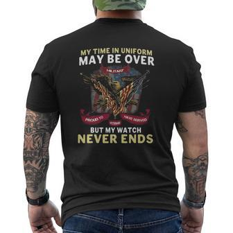 Army Veterans My Time In Uniform May Be Over Mens Back Print T-shirt | Mazezy