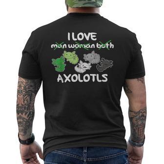 Aromantic Flag Pride Lgbtq Axolotls Cute Aromantic Axolotl Men's T-shirt Back Print - Monsterry DE