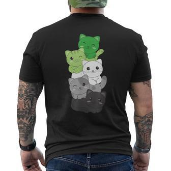Aromantic Flag Pride Lgbtq Cats Aromantic Cat Men's T-shirt Back Print - Monsterry UK