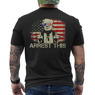 Arrest This Trump Fingers Pro Trump Trump Arrest This Men's T-shirt Back Print - Monsterry