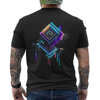Art Graphic Abstraktes Polygon Architektur Motiv T-Shirt mit Rückendruck - Seseable