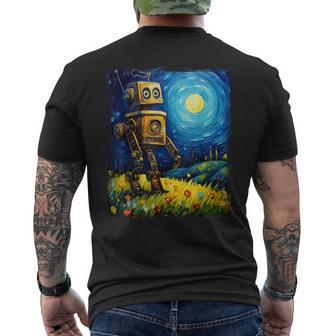 Art Van Gogh Toys Robot Builder Robotics Men's T-shirt Back Print | Mazezy