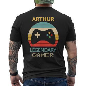 Arthur Name Personalised Legendary Gamer Men's T-shirt Back Print - Seseable
