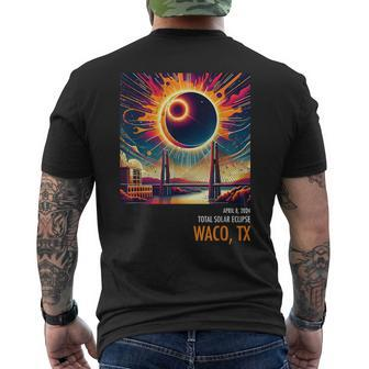 Artistic Total Solar Eclipse 2024 Waco Tx Men's T-shirt Back Print | Mazezy
