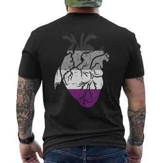Asexual Anatomical Heart Ace Pride Flag Asexuality Lgbt Men's T-shirt Back Print - Monsterry UK