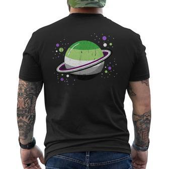 Asexual Aromantic Space Planet Vintage Men's T-shirt Back Print - Monsterry DE