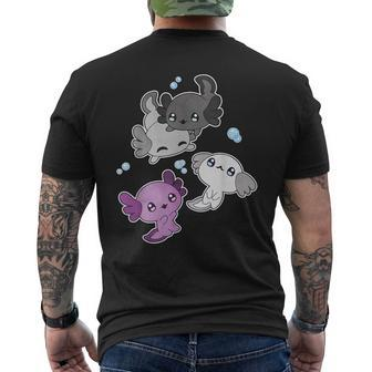 Asexual Axolotl Lgbt Demisexual Ace Pride Flag Pet Aquarium Men's T-shirt Back Print - Monsterry UK