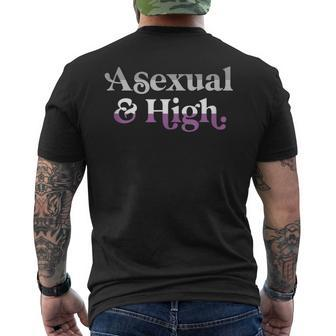 Asexual And High Weed Marijuana Retro Lgbtqia Ace Pride Flag Men's T-shirt Back Print - Monsterry