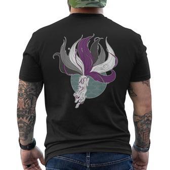 Asexual Kitsune Ace Pride Flag Demisexual Anime Furry Fox Men's T-shirt Back Print - Monsterry AU