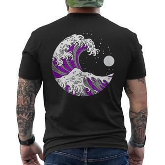 Asexual Pride Japanese Wave Lgbtq Ace Flag Lgbt Asexuality Men's T-shirt Back Print - Monsterry AU