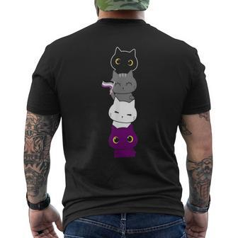 Asexuality Flag Animal Cat Ace Pride Demisexual Asexual Men's T-shirt Back Print - Monsterry CA